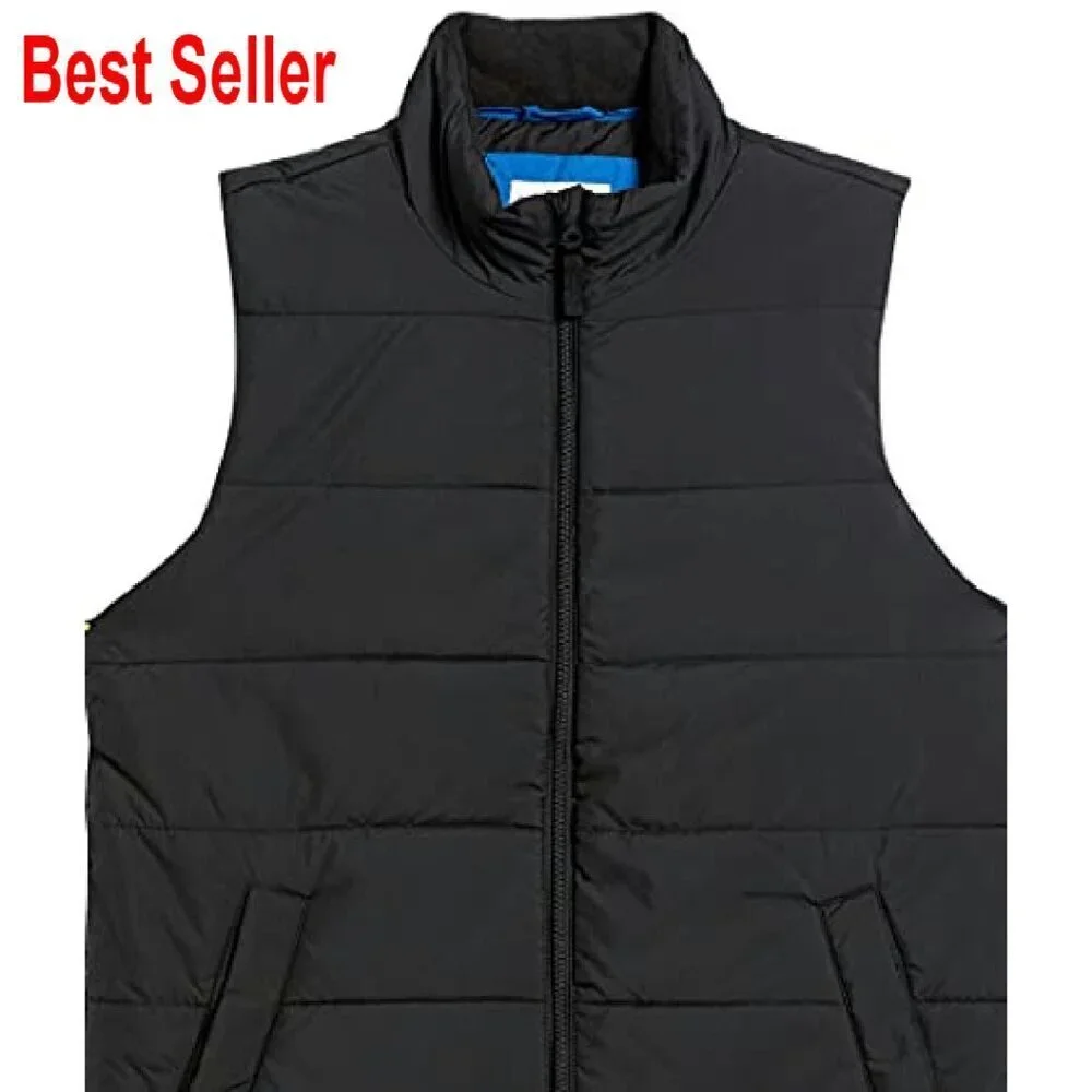 Men's Midweight Fleece-Lined Puffer Vest Classic Insulated Winter Layering